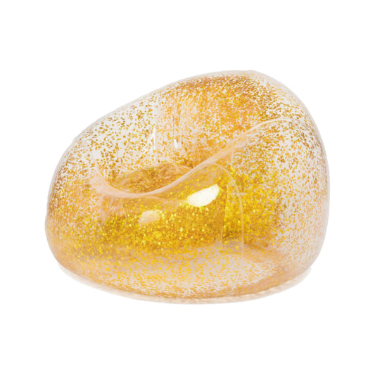 Pouf poire argenté
