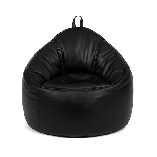 Pouf poire cuir noir