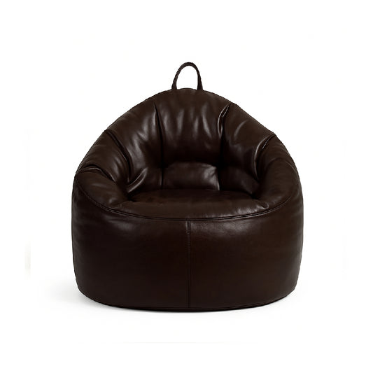 Pouf poire cuir marron